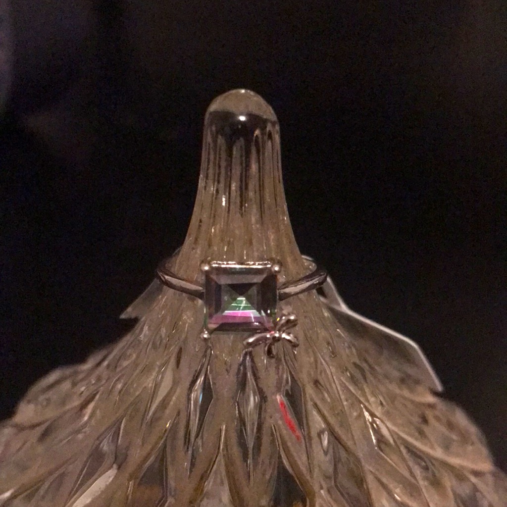 925 Sterling Silver Natural Rainbow Quartz Ring